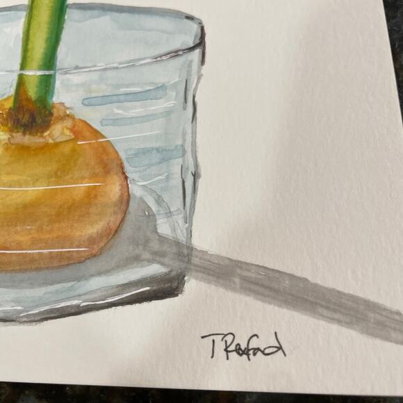 Hand painted watercolor original painting Christmas lily - Picture 4 of 4